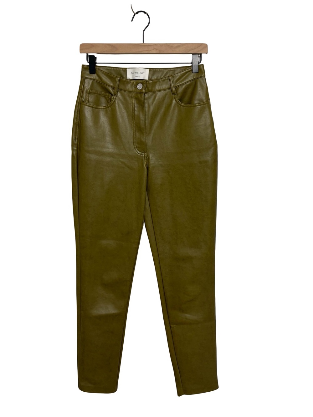 Aritzia Wilfred The Melina Vegan Leather Pants in Chartreuse Green - Size 6